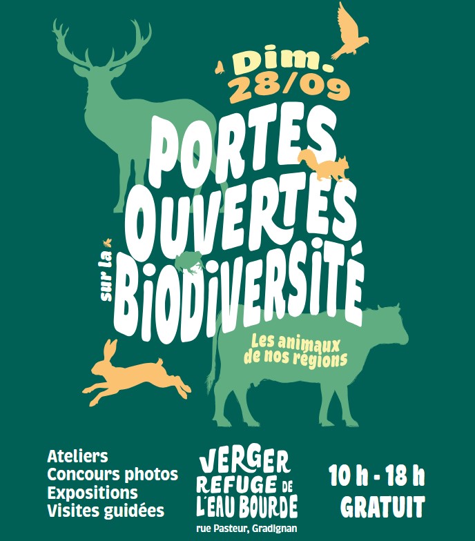 Affiche portes ouvertes sur la Biodiversité, Maison de la Nature à Gradignan