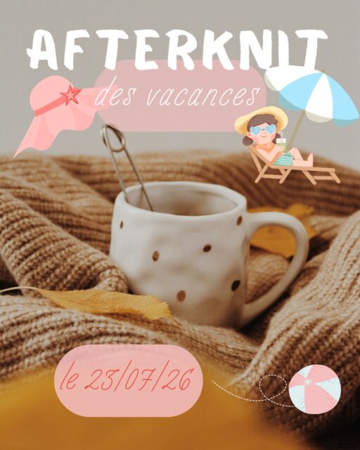 Dernier Afterknit avant les vacances !🏄‍♀️

Mais ce n'est pas parce que la chaleur est là, que l'on ne tricote pas !
Au contraire, tops d'été et débardeurs ajourés,sont de la partie pour cette saison.
Profitons de ce dernier rdv tricot de l'été pour s'inspirer et partager un bon moment.
 
Exceptionnellement, du fait des travaux du Pont Pierre qui empêche la circulation des trams le lieu de rdv est modifié :
- Rdv Pub le Frog & Rosbif à Bordeaux à côté de porte de Bourgogne
- le jeudi 23 juillet de 17h à 19h
 
✨ Au programme :
- ☕ Un moment chaleureux pour découvrir les laines naturelles de Gironde et tricoter en toute convivialité.
- Echange de patrons ou de pelotes pour celles qui le souhaitent, n'hésitez pas à le communiquer en commentaire sur Instagram
- Quel est votre tricot estival préféré : laine fine en coton, lin ou laine ? Vos points ajourés et motifs dentelles préférés ? 
- Échanges d’astuces et d’inspirations autour de vos projets : tricot, crochet, broderie, filage… tout est bienvenu.
Une belle occasion de tisser des liens autant que des mailles, avec une communauté créative et bienveillante
 
On a hâte de vous retrouver pour ce moment fraîcheur et le plaisir de créer avec les mains ❤️

Réservation de votre place en bio

#lainedebordeaux